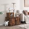 Costway 2-in-1 Wooden Litter Box Enclosure with Cat Tree Hidden Washroom Furniture White/Brown/Gray